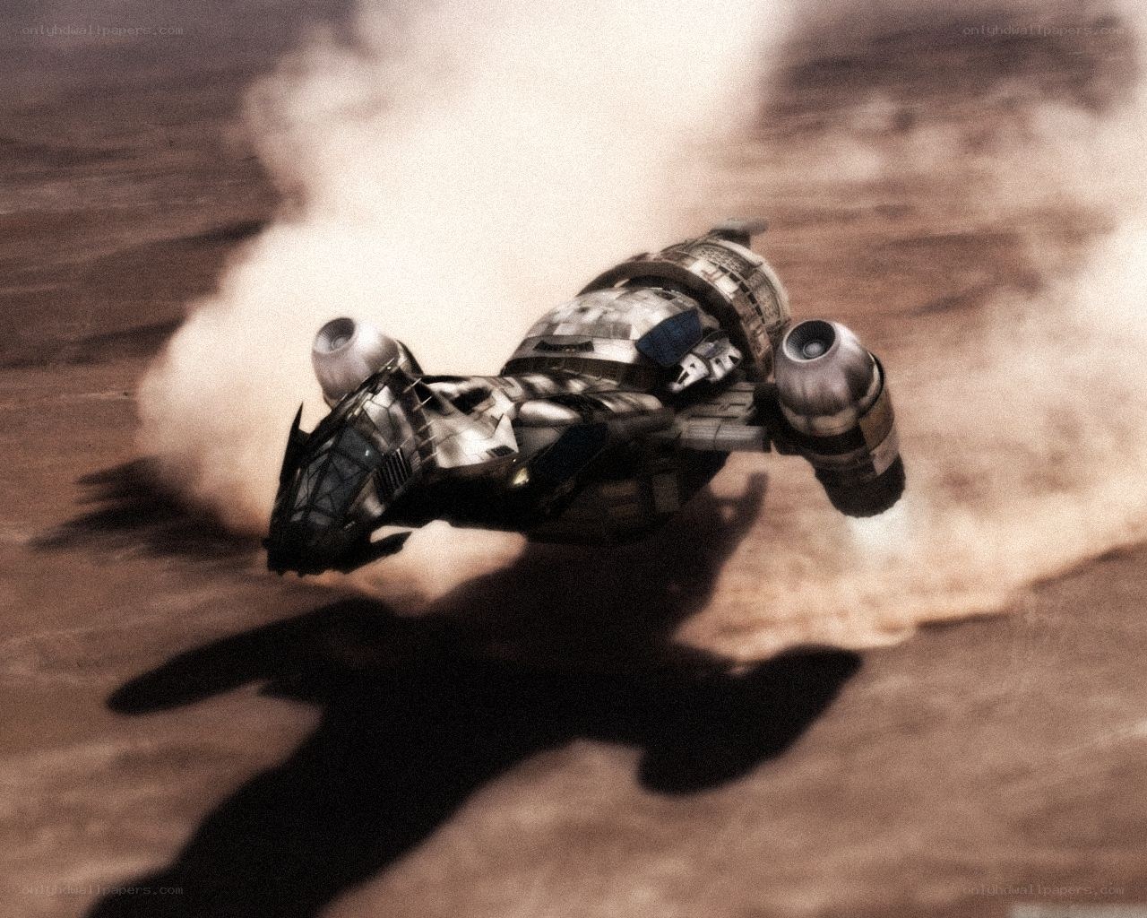 flying vehicle in desert
