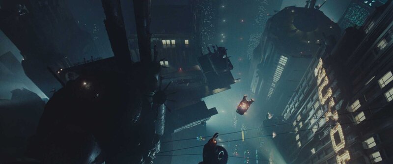 flying vehicle in futuristic city