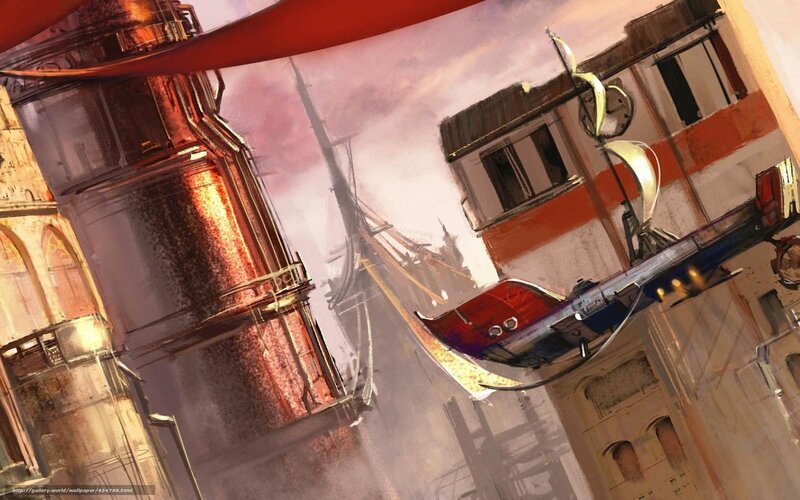 flying vehicle in futuristic city