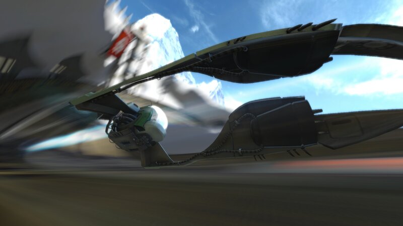 Flying Vehicle in Motion — Blue, Dynamic