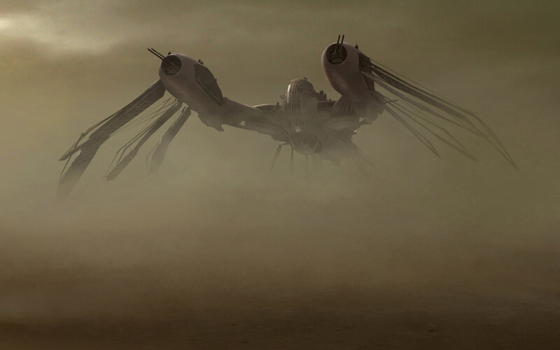 Flying Vehicle in Sandstorm