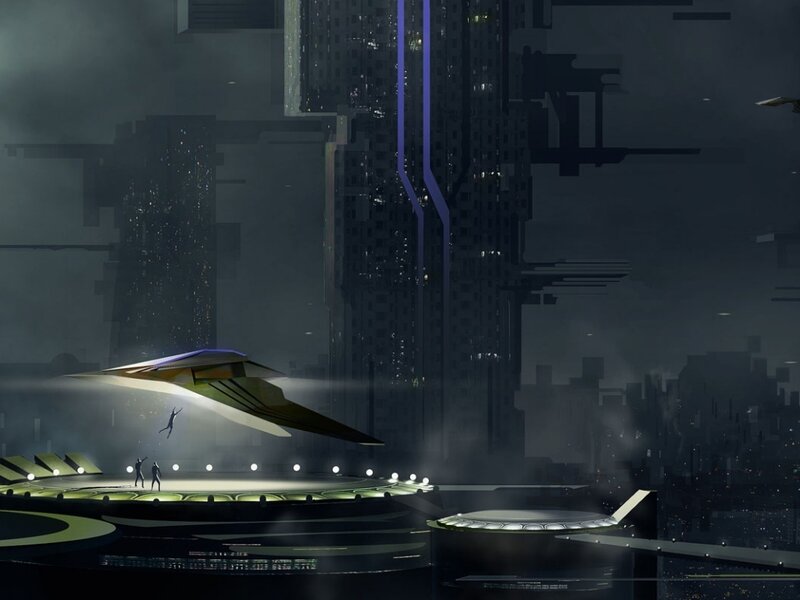 Flying Vehicle on Platform