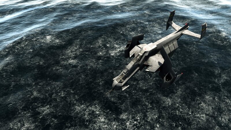 flying vehicle over ocean