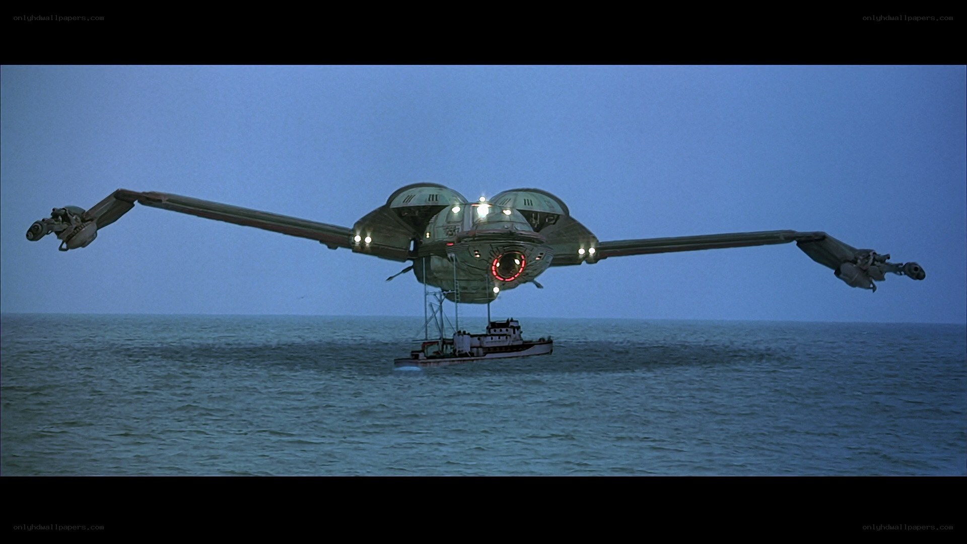 flying vehicle over ocean