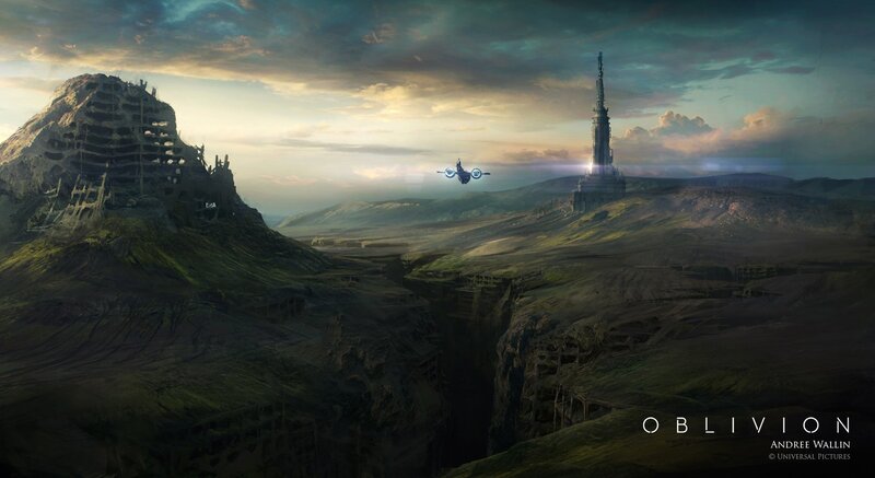 Flying Vehicle over Ruins