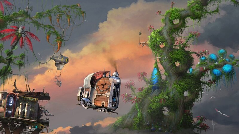 flying vehicles in alien forest