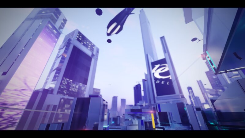 Flying Vehicles in City — Purple