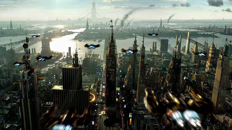 Flying Vehicles over City