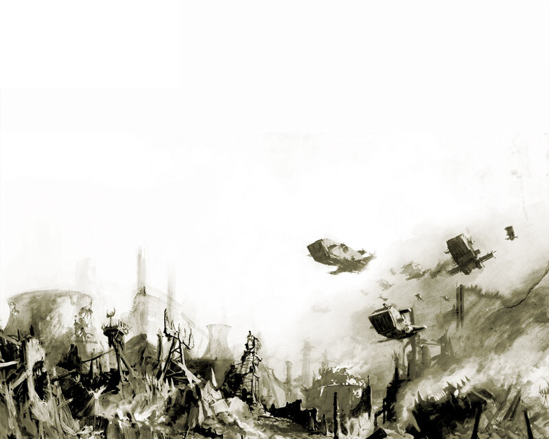 Flying Vehicles over Ruins