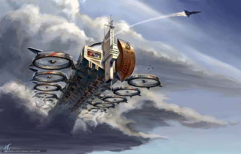 flying vessel in cloudy sky