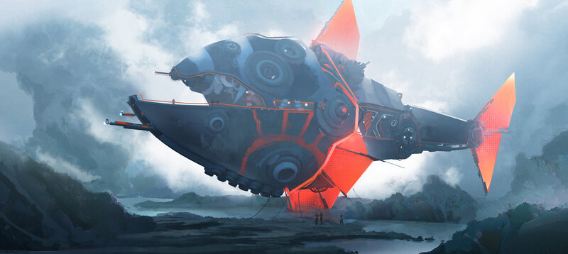 Flying Vessel over Water
