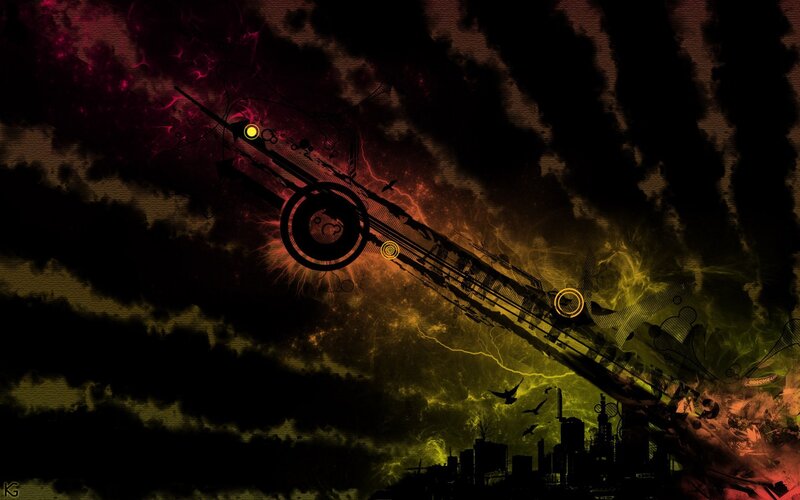 Flying Weapon over City