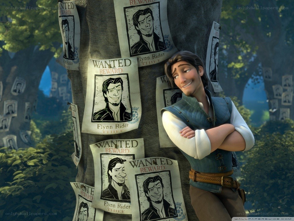 Flynn Rider wanted poster scene
