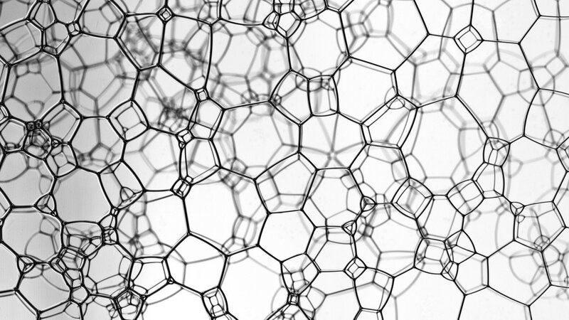 Foam Bubbles under Microscope