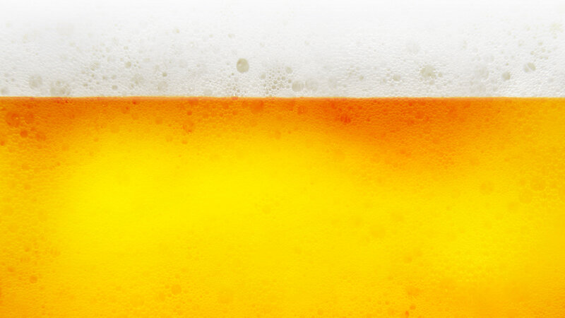 Foamy Beer in Glass — Yellow, Calm, Photograph, Foam, Bubbles