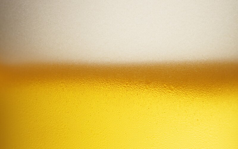 Foamy Beer in Glass — Yellow, Calm