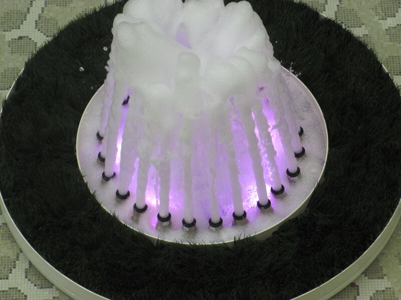 Foamy Fountain with Purple Light