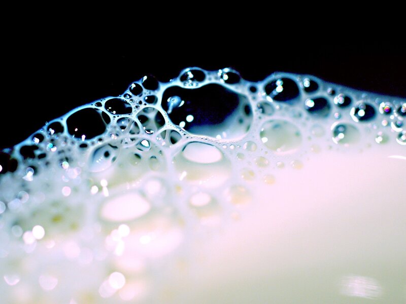 foamy liquid surface