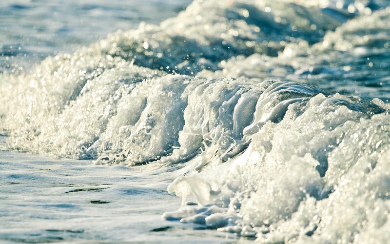 Foamy Ocean Wave — Blue, Calm
