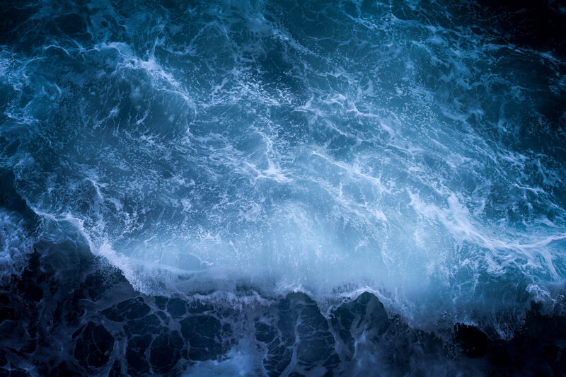 Foamy Ocean Waves — Blue, Dramatic