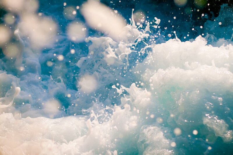 foamy ocean waves splashing