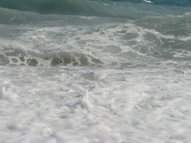 Foamy Ocean Waves — White, Calm