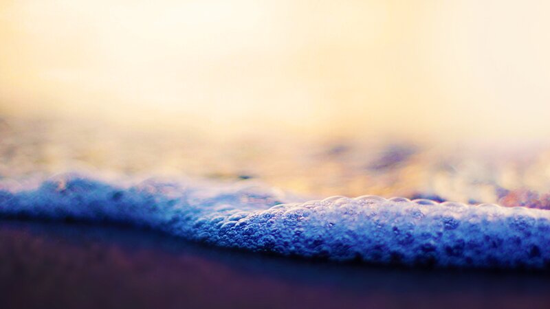 Foamy Wave at Shore — Blue, Serene