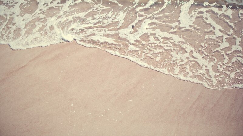 Foamy Wave on Sand — Beige, Calm, Photograph