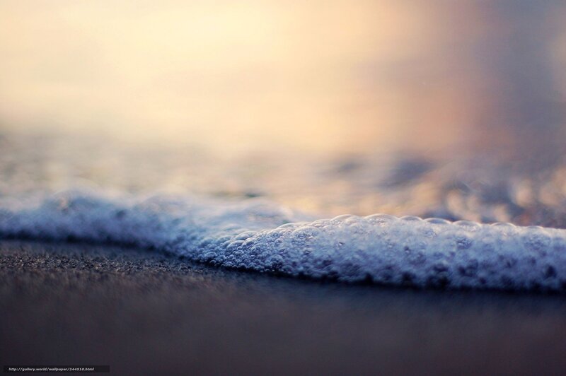 Foamy Wave on Sand — Blue, Serene