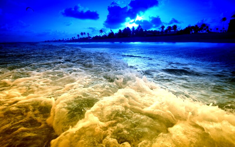 Foamy Waves at Beach