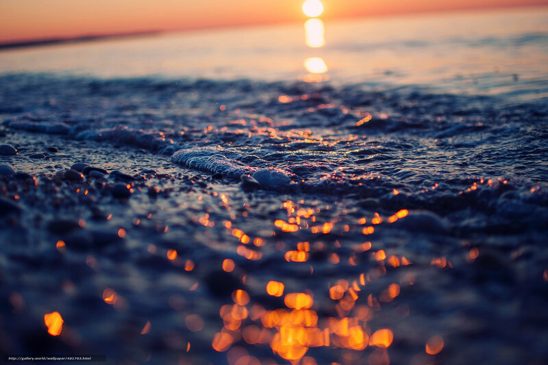 Foamy Waves at Sunset — Orange