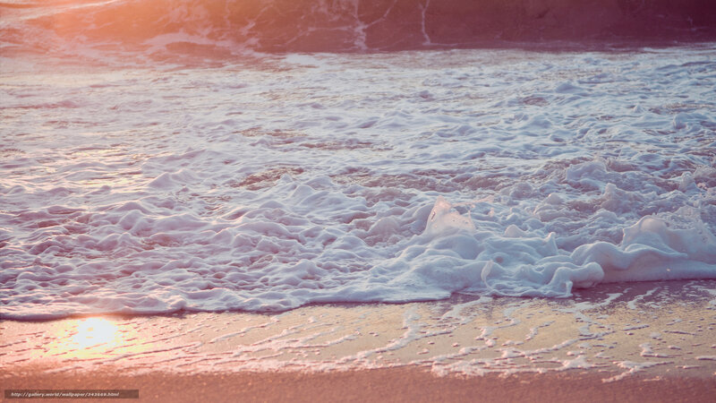 Foamy Waves at Sunset — White