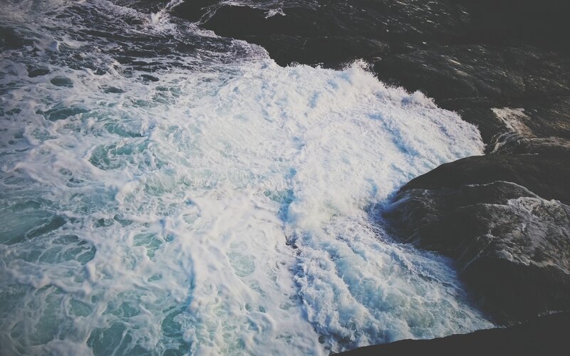 Foamy Waves Crashing