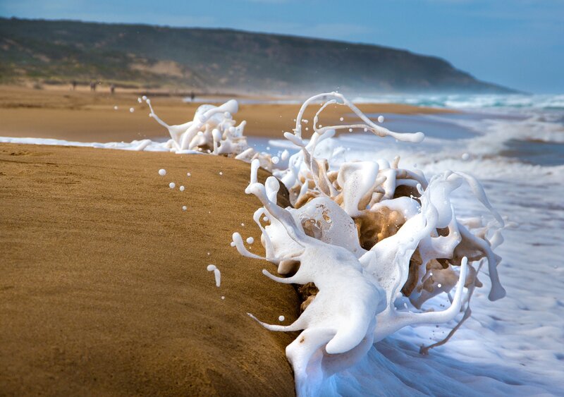 Foamy Waves on Beach — Brown, Dynamic