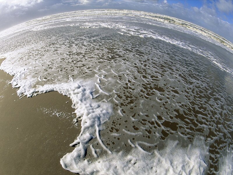 Foamy Waves on Beach