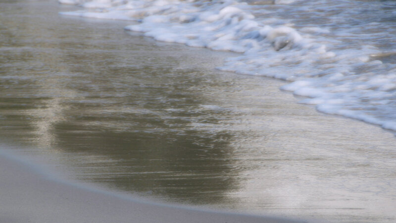 Foamy Waves on Beach — White, Calm