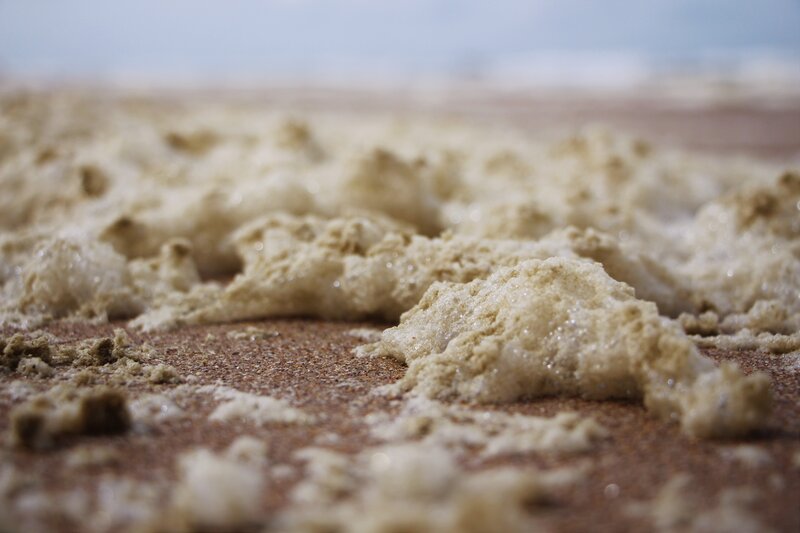 Foamy Waves on Sand — Beige