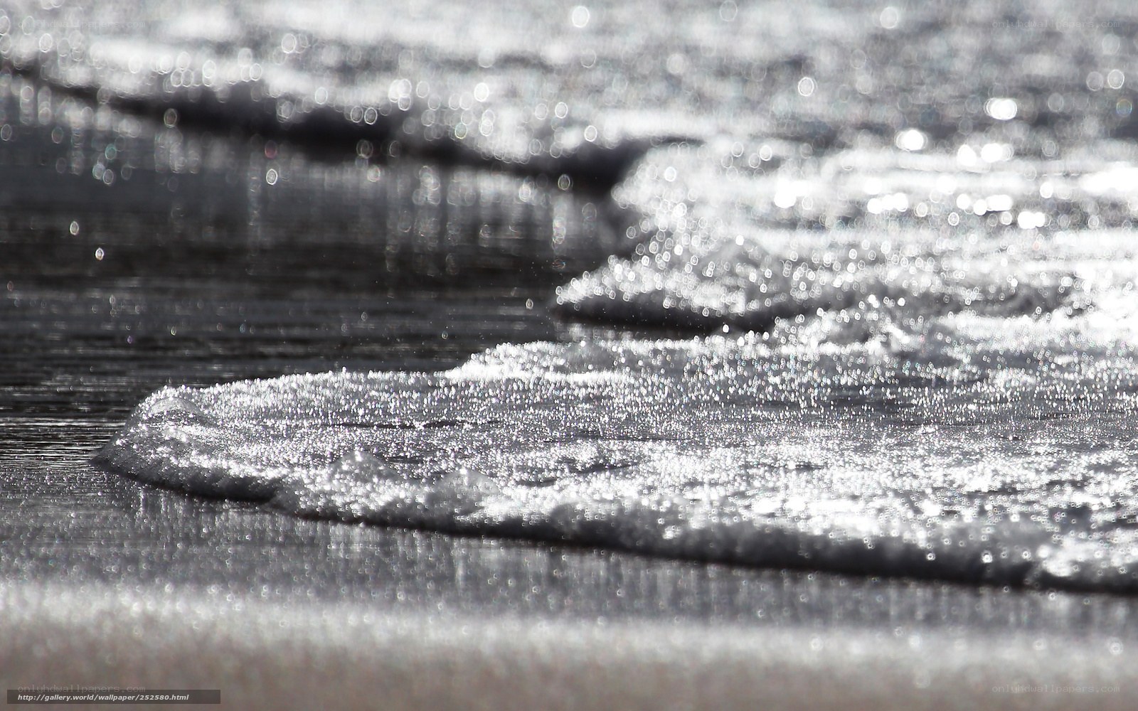 foamy waves on the shore