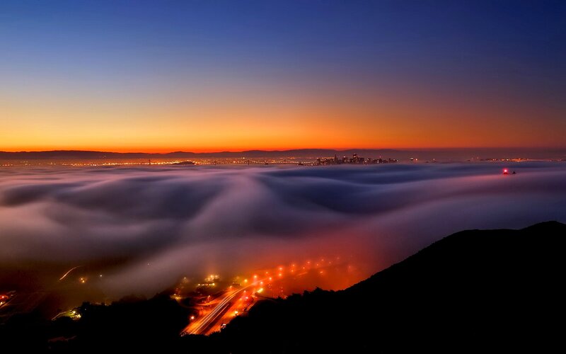 Fog-covered Cityscape