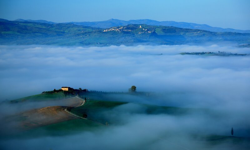 Fog-covered Hills in Tuscany