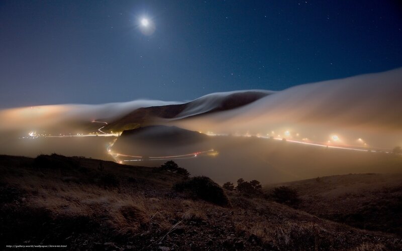 Fog-covered Mountain Road