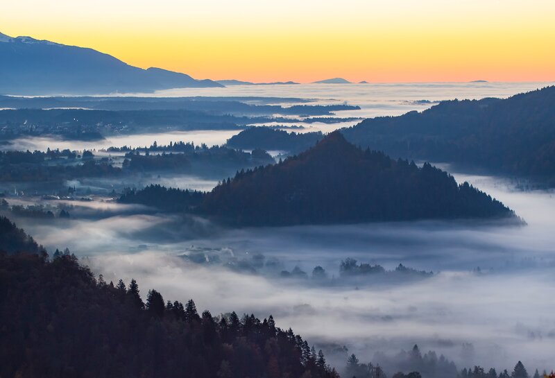 Fog-covered Valley at Dawn