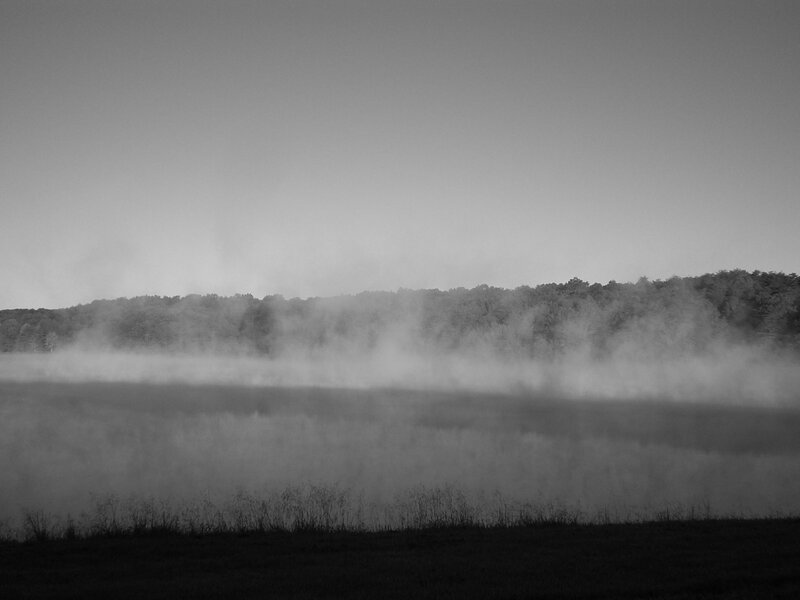 Fog over a misty landscape