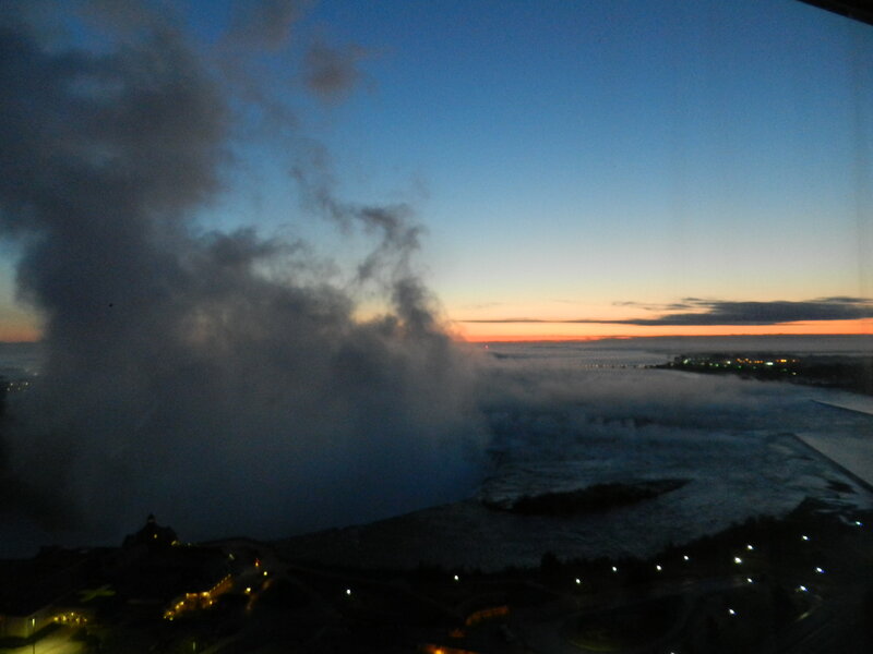Fog over City at Dusk