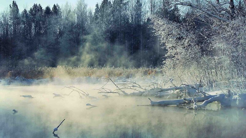Fog over Frozen River