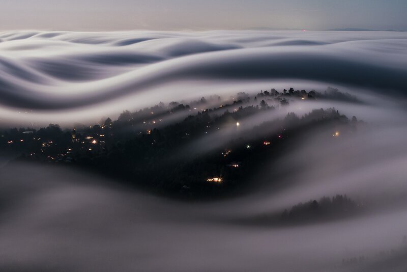 Fog over Hillside Town