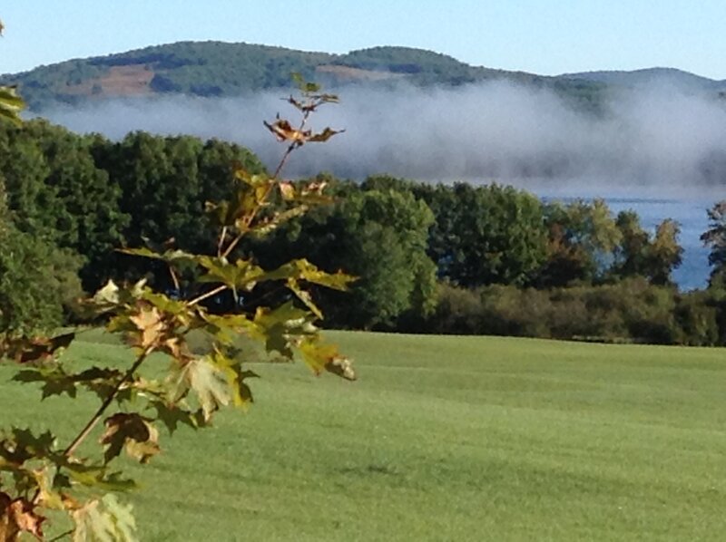 Fog over Lake and Hills