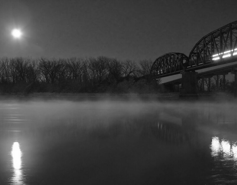 Fog over River at Night