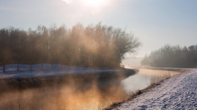 Fog over River in Winter