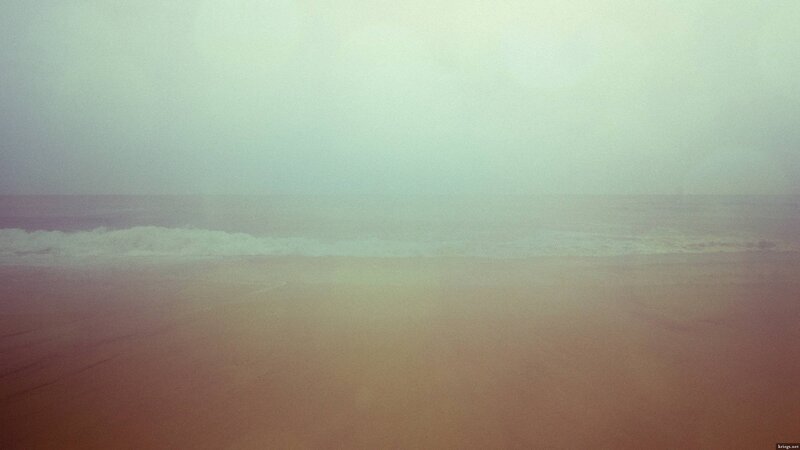 foggy beach at dawn